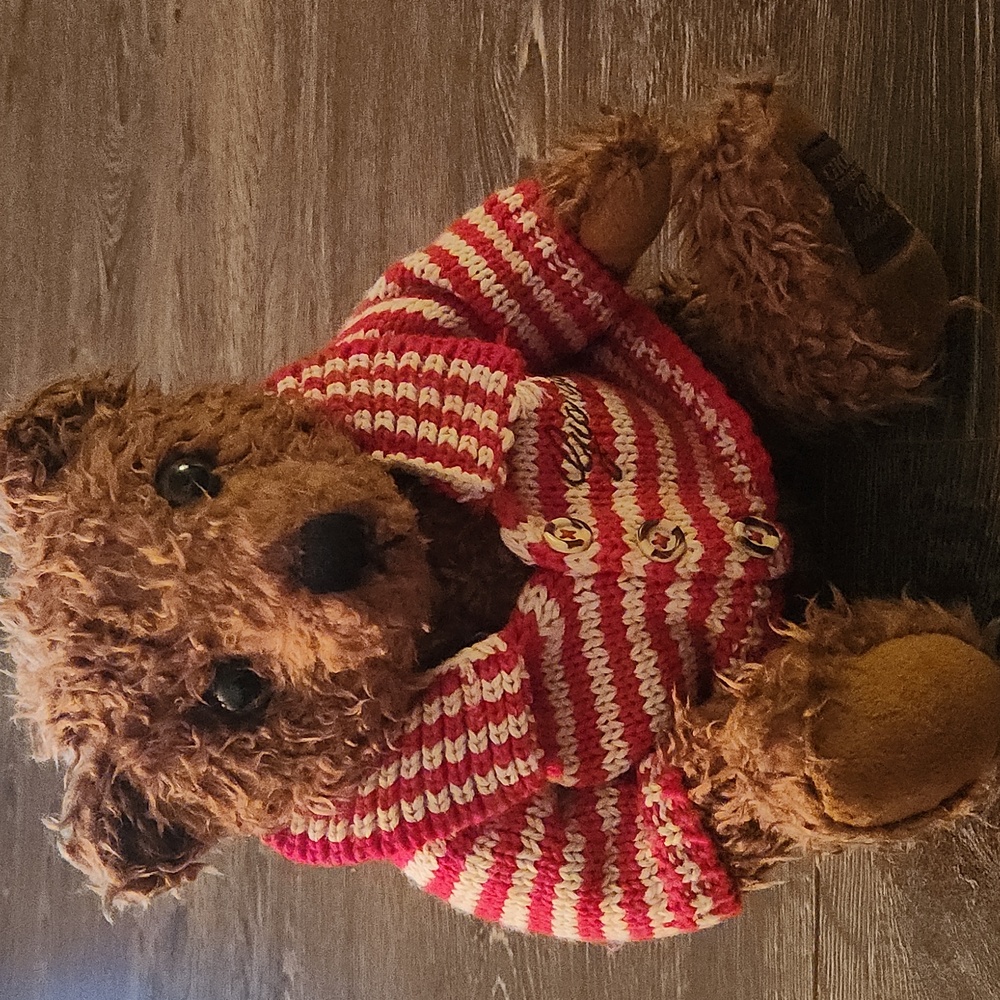 VTG Giorgio Beverly Hills 1996 Striped Teddy Bear with Sweater